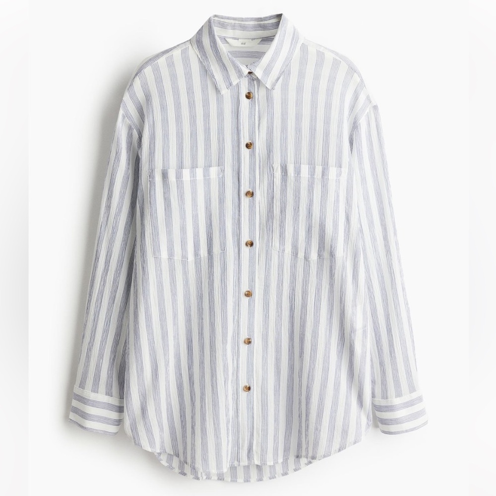 H&M never worn oversized, lightweight cotton button down shirt